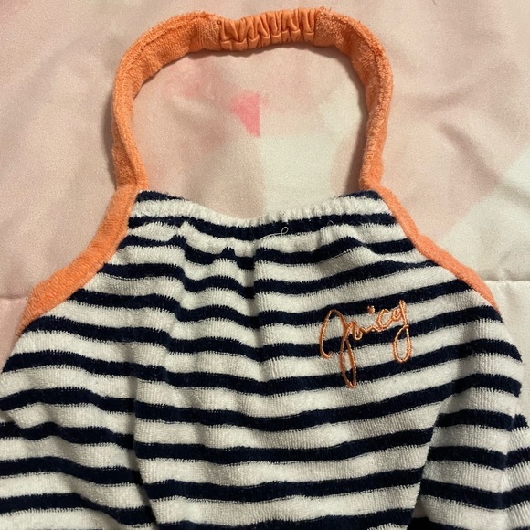 Juicy Couture Navy Blue & White Striped Terry Cloth Jumper - Toddler Size 2T - Picture 2 of 6